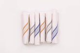 COLOUR BORDER COTTON WHITE KERCHIEF 6 PCS 16X16 - KF-116